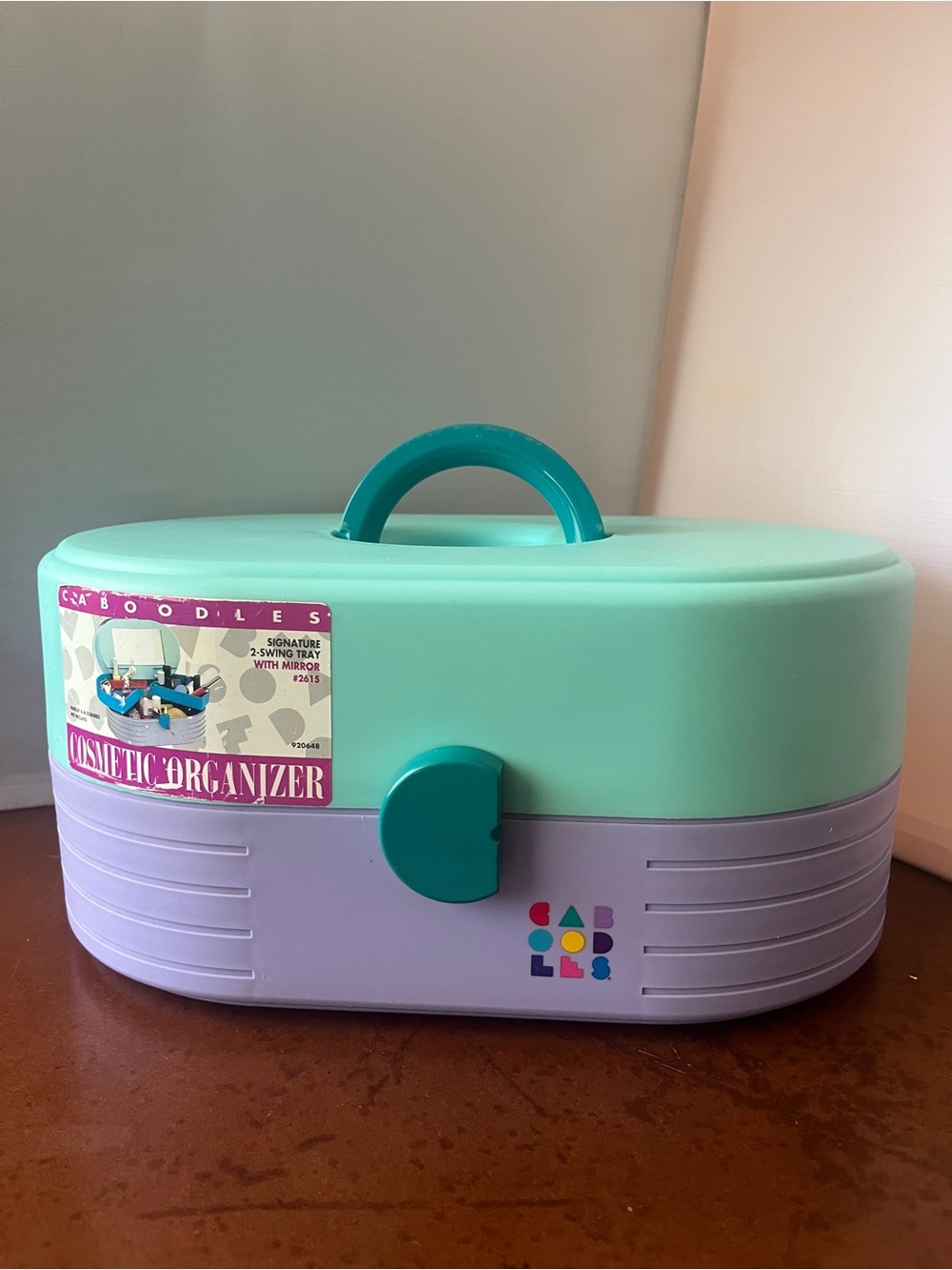 Caboodles Cosmetic Organizer in Mint and Lavender with Teal Accents